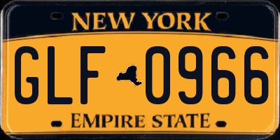 NY license plate GLF0966