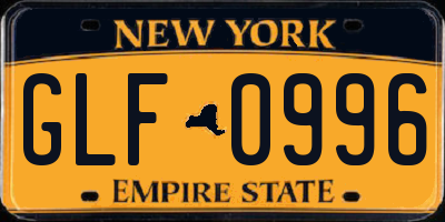 NY license plate GLF0996