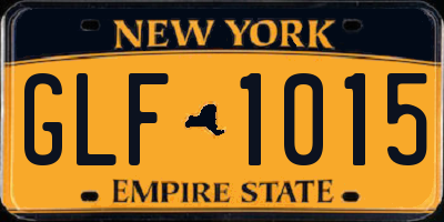 NY license plate GLF1015