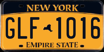 NY license plate GLF1016