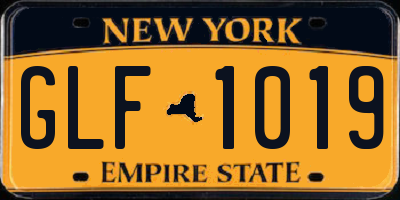 NY license plate GLF1019