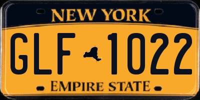 NY license plate GLF1022