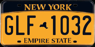 NY license plate GLF1032