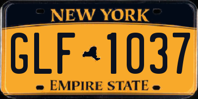 NY license plate GLF1037