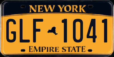 NY license plate GLF1041