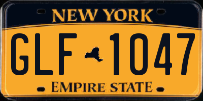 NY license plate GLF1047
