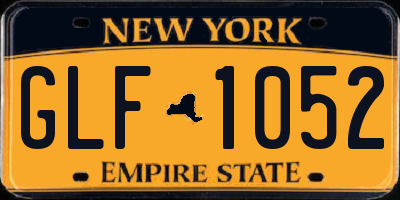 NY license plate GLF1052
