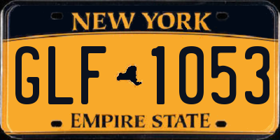 NY license plate GLF1053