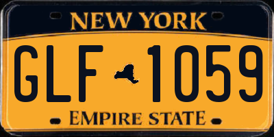 NY license plate GLF1059