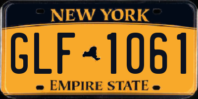 NY license plate GLF1061