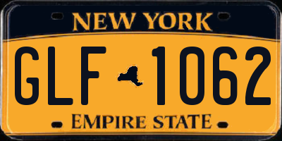NY license plate GLF1062