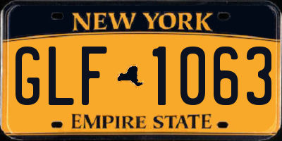 NY license plate GLF1063