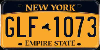 NY license plate GLF1073