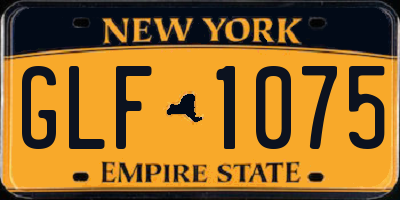 NY license plate GLF1075