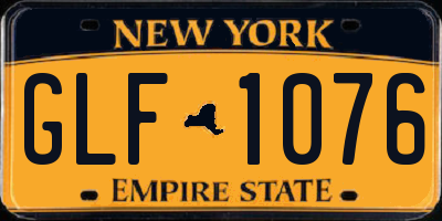 NY license plate GLF1076