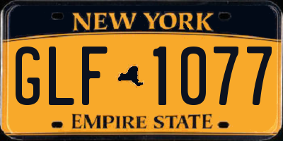 NY license plate GLF1077