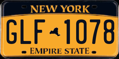 NY license plate GLF1078