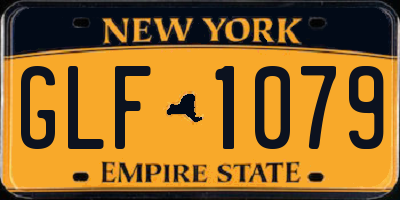 NY license plate GLF1079