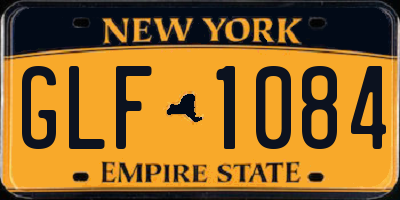 NY license plate GLF1084