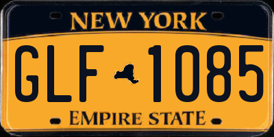 NY license plate GLF1085
