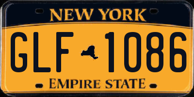 NY license plate GLF1086