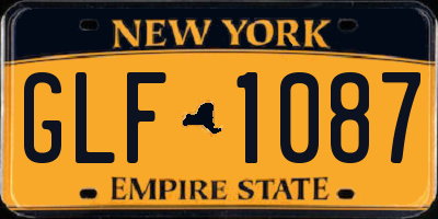 NY license plate GLF1087