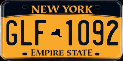 NY license plate GLF1092