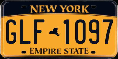 NY license plate GLF1097