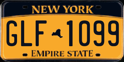 NY license plate GLF1099