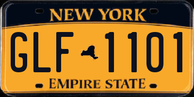 NY license plate GLF1101