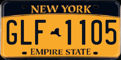 NY license plate GLF1105