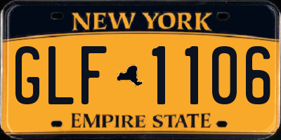 NY license plate GLF1106