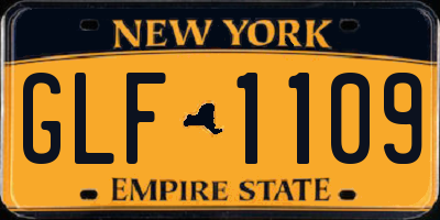 NY license plate GLF1109