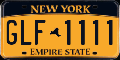 NY license plate GLF1111