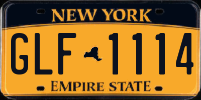 NY license plate GLF1114