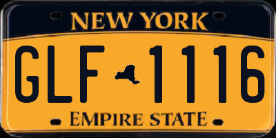 NY license plate GLF1116