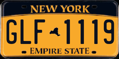 NY license plate GLF1119