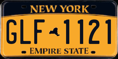 NY license plate GLF1121