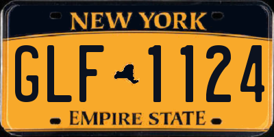 NY license plate GLF1124