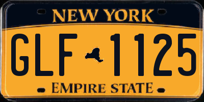 NY license plate GLF1125