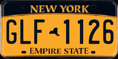 NY license plate GLF1126