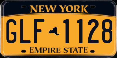 NY license plate GLF1128