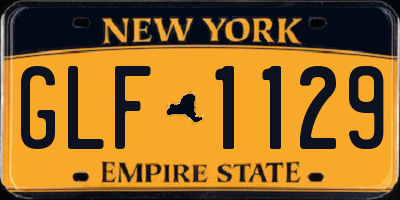 NY license plate GLF1129