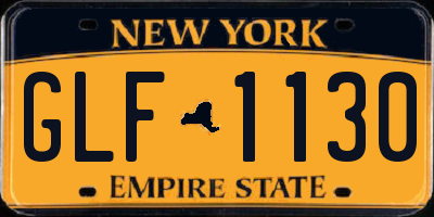 NY license plate GLF1130