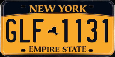 NY license plate GLF1131
