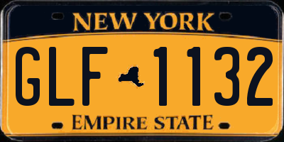 NY license plate GLF1132