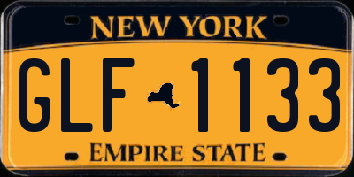 NY license plate GLF1133