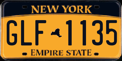 NY license plate GLF1135