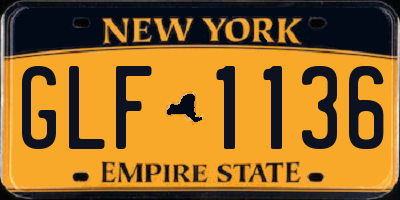 NY license plate GLF1136