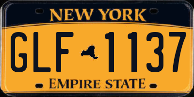 NY license plate GLF1137